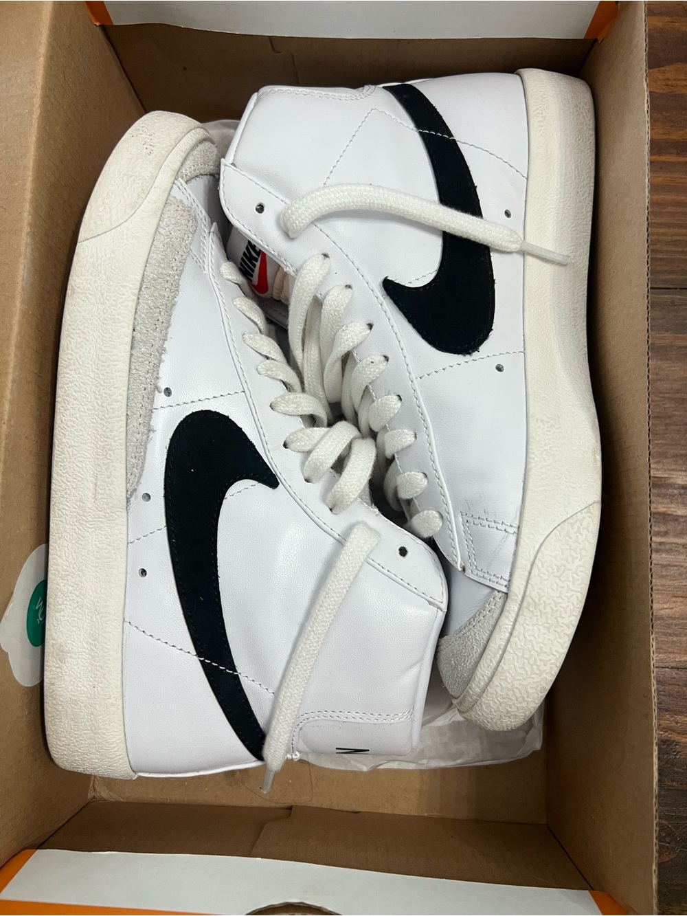 Nike White and Black High-Top Sneakers